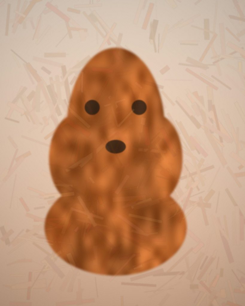 The same dog painted on canvas